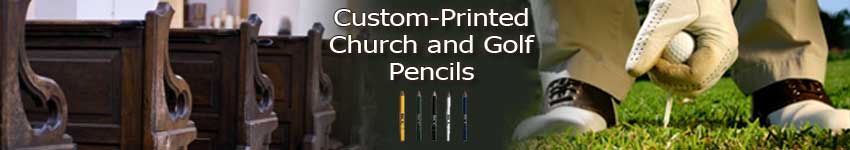 Custom Printed Golf pencils for golf, church, lotteries, surveys